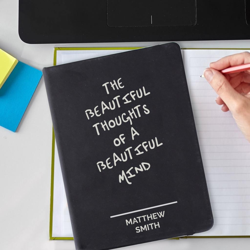 Personalised Free Text Black Hardback Notebook | KAVAK GROUP LIMITED